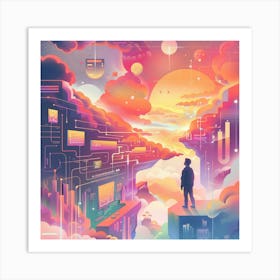 Futuristic City 3 Art Print