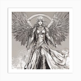 A Warrior Angel Daughter Of Yahweh Overcoming The Darkness And Witches Of This World Vector Image Art Print