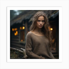 Girl In A Sweater Art Print