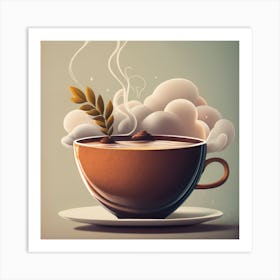 Coffee Cup With Steam Poster Art Print