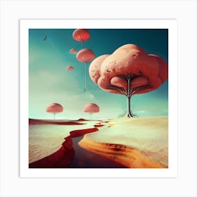 Tree In The Desert 1 Art Print