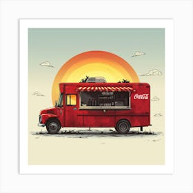 Food Truck At Sunset Art Print