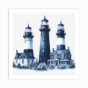 Three Lighthouses Art Print