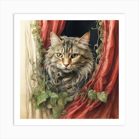 Cat In The Window 8 Art Print