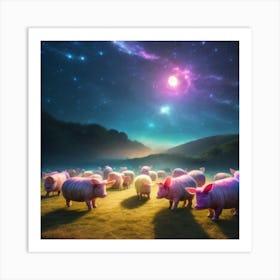 Pigs In The Night Sky Art Print