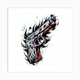 Gun Tattoo Design Art Print