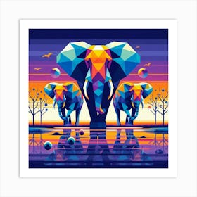 The Mythical Mates Elephants Art Print