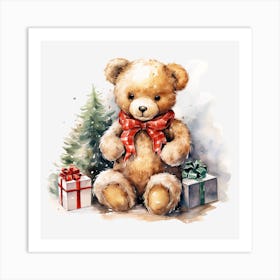 Teddy Bear With Presents 3 Art Print