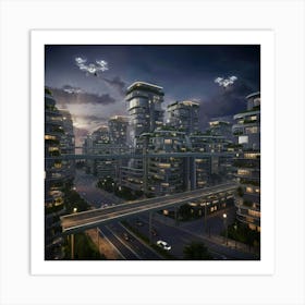 Futuristic Cityscape 3 Art Print