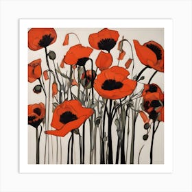 Poppies Abstract 1 Art Print