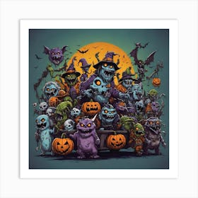 Halloween Monsters 2 Art Print