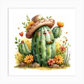 Watercolor Cactus Art Print