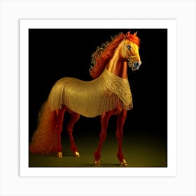 Golden Horse Art Print