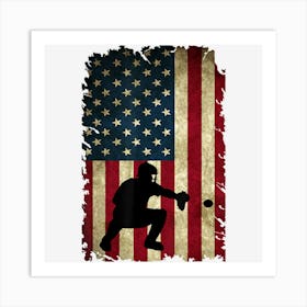 Baseball Catchers Gear Sports American Flag Little Leaguer Art Print