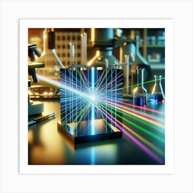 Rays Of Light In A Laboratory Art Print