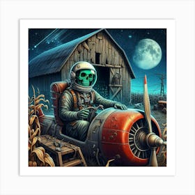 Skeleton In A Plane 2 Art Print