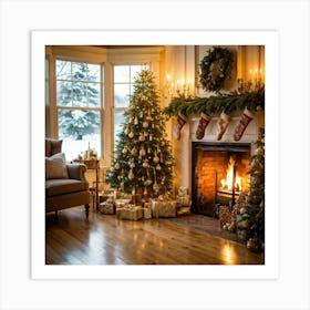 Christmas In The Living Room 61 Art Print