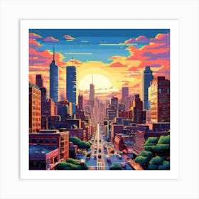 Pixelated Pop Art Cityscapes Or Landscapes Reimagined In A Pixelated Style Reminiscent 2 Art Print