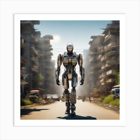 Robot In The City 14 Art Print