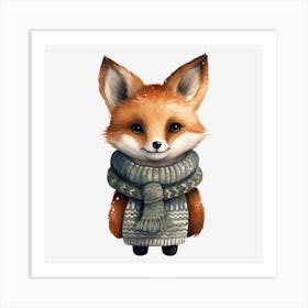 Fox In Scarf 1 Art Print