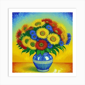 Sunflowers In A Vase Art Print