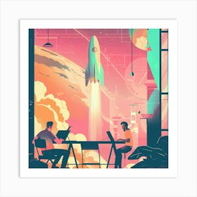 Space Illustration Art Print