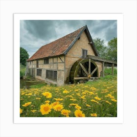 Watermill In The Meadow Art Print