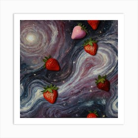 Default Painterly Masterpiece Cosmic Ambiance Vibrant Strawber 0 Art Print