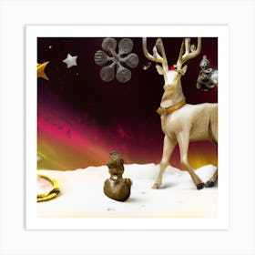 Christmas Reindeer 003 1 Art Print