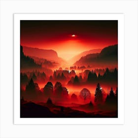 Sunset In The Forest 62 Art Print