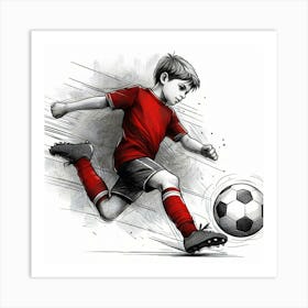 Soccer boy Art Print