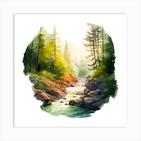 Waterfall In The Forest Art Print