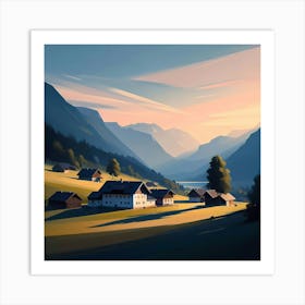 Village In The Mountains 3 Art Print