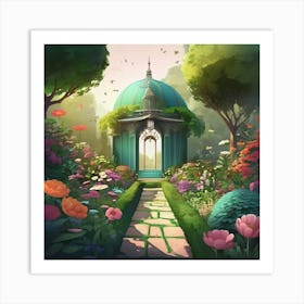 Gazebo In The Garden Art Print