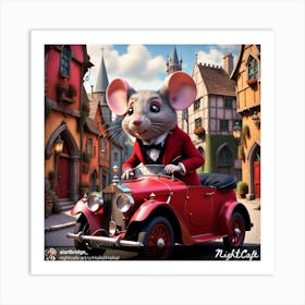 Mouse In A Car Art Print