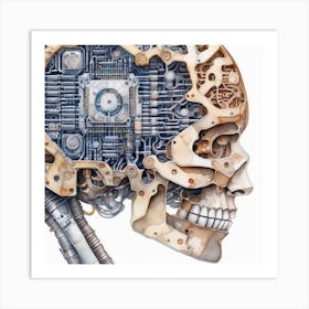 Mechanical Skull Art Print