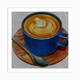 Nescafe cup with milk Art Print