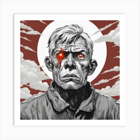 Man With Red Eyes 1 Art Print