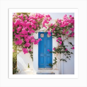 Greece Blue Door Art Print