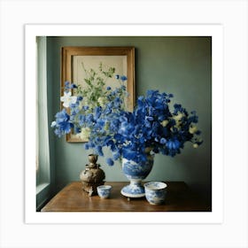 Blue Flowers 7 Art Print