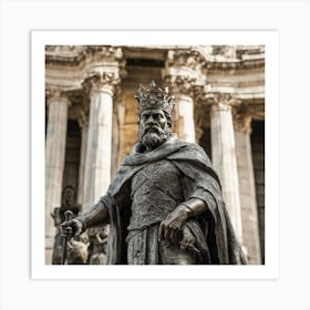 731457 Bronze Statue Of A King, With Regal Attire, A Crow Xl 1024 V1 0 Art Print