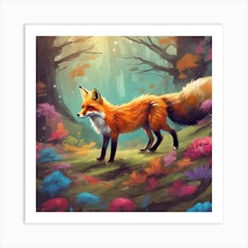 Fox In The Forest Art Print