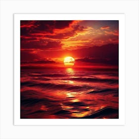 Sunset Over The Ocean 75 Art Print