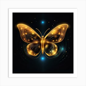 Golden Butterfly 40 Art Print