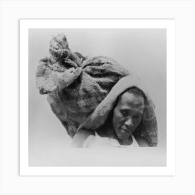Stevedore With Sack Of Oysters, Olga, Louisiana By Russell Lee Art Print