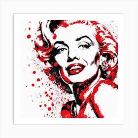 Marilyn Monroe Portrait Ink Painting (4) Art Print