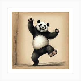 Panda Dancing Art Print