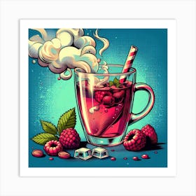 Iced Raspberry Tea Art Print