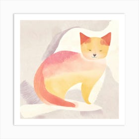 Watercolor Cat Art Print