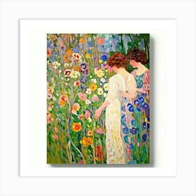 'Two Women In A Garden' Art Print